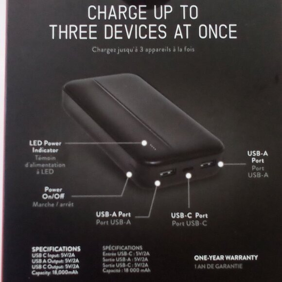 HELIX 18,000 MAH POWER🔋BANK WITH USB-C & USB-A PORTS AND UP TO 5X CHARGES - Picture 11 of 14